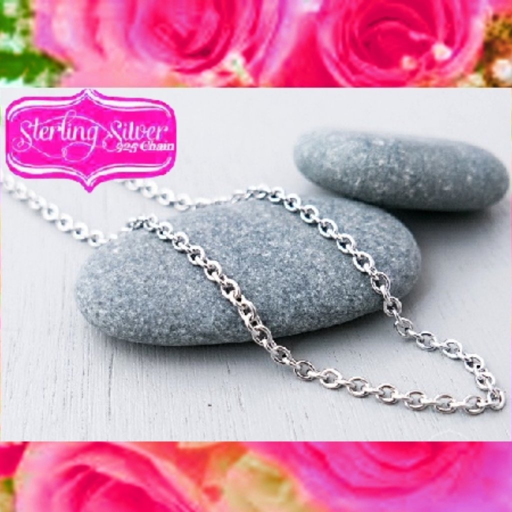18 Inches Long 1mm Sterling Silver 925 Chain Necklace
